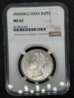 Inde britannique. Victoria. 1 Rupee 1840 NGC MS62 (Sans prix