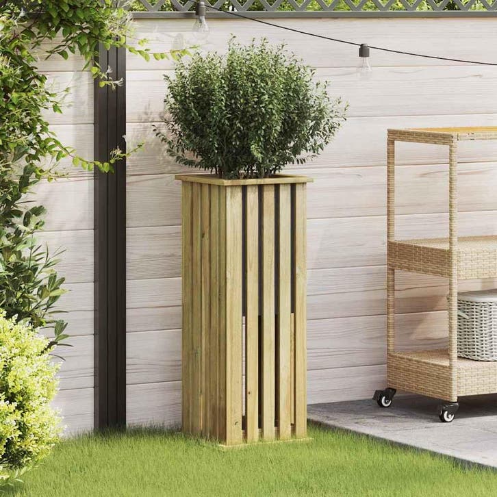 vidaXL Plantkisten Bruin 33 x 33 x 85 cm Geïmpregneerd, Tuin en Terras, Bloempotten, Nieuw, Verzenden