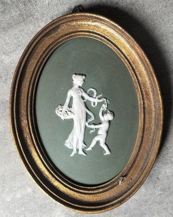 Italië - Dienstmedaillon - Paar ovale medaillons van, Antiek en Kunst, Antiek | Glaswerk en Kristal