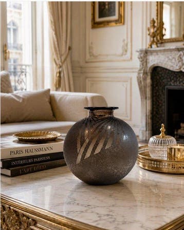 Schneider - Vase - boule à col court et lèvre évasée- circa