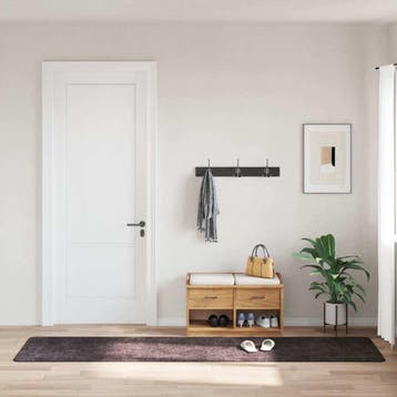 vidaXL Vloerkleed wasbaar 80x300 cm antracietkleurig, Huis en Inrichting, Verzenden, Nieuw