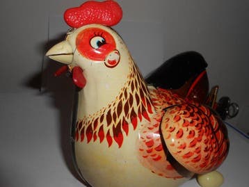 Markenlos - kip - Opwindbaar blikken speelgoed - 1950-1959