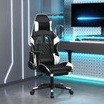 vidaXL Massage gamestoel met voetensteun kunstleer zwart en, Verzenden