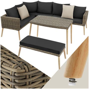 Rotanlounge met aluminium frame Pula - natuur, Tuin en Terras, Verzenden, Nieuw