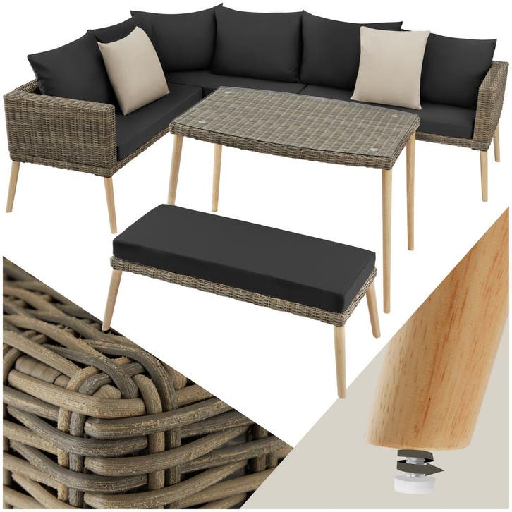 Rotanlounge met aluminium frame Pula - natuur, Tuin en Terras, Tuinsets en Loungesets, Verzenden