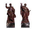 Sculpture, San Pietro e San Paolo in marmo - 73 cm - Marbre