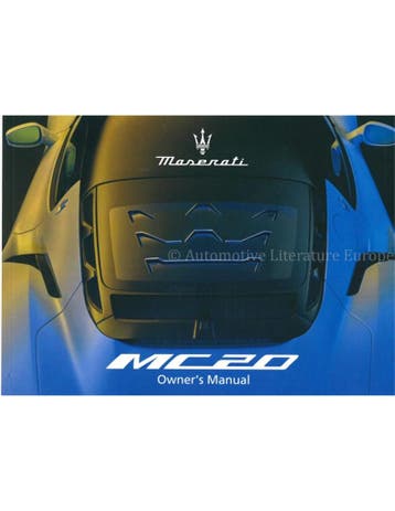 2021 MASERATI MC20 INSTRUCTIEBOEKJE ENGELS, Ophalen of Verzenden