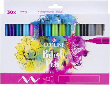 Ecoline Brush Pen set Primair | 30 colours, Verzenden, Zo goed als nieuw