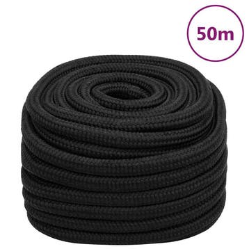 vidaXL Boottouw 20 mm 50 m polypropeen zwart, Verzenden
