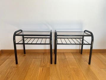 Tables gigognes - Aluminium, Verre - Paire de tables