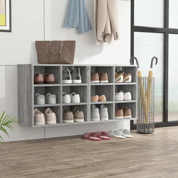 vidaXL Schoenenkasten 2 st 52,5x30x50 cm grijs sonoma, Verzenden
