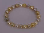 Armband Gouden en witte South Sea parels - 8x9mm, Handtassen en Accessoires, Nieuw