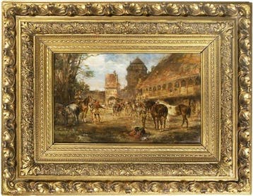 Gustav Eggena (1850-1915 ), Toegeschreven aan - Vor dem