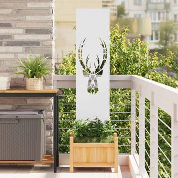 vidaXL Tuin Privacy Scherm Wit 32 x 140 cm Koudgewalst staal, Verzamelen, Posters, Verzenden, Nieuw
