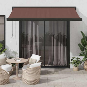 vidaXL Elektrische Zonneluifel 3,5 x 2,5 m Bruin 100%, Verzenden