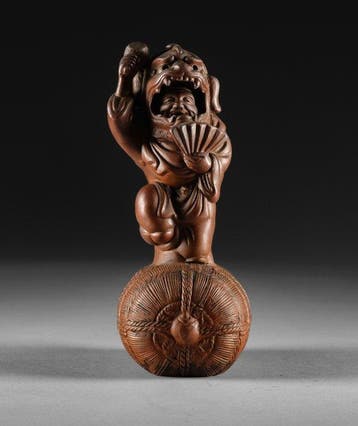 Beeld van de danserende Daikokuten - Terracotta - Japan -, Antiek en Kunst