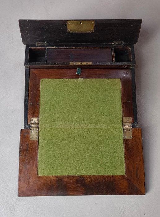 Bureau plat - Bois - bureau de voyage, Antiquités & Art, Antiquités | Autres Antiquités