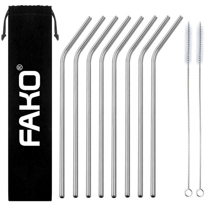 Fako Bijoux - RVS Rietjes - 8 Stuks - Gebogen - 21 cm - 2, Huis en Inrichting, Keuken | Bestek, Verzenden