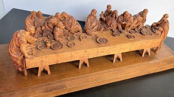 willy Bierling - Sculpture, Het Laatste Avondmaal - 15 cm -, Antiek en Kunst