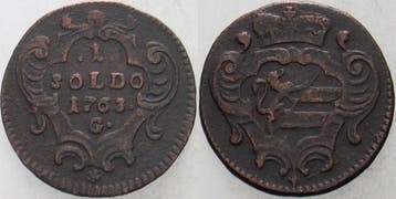 1 Soldo 1763 Graz fuer Goerz Haus Habsburg Maria Theresia..., Verzenden, België
