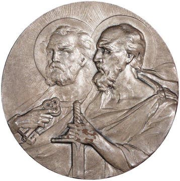 Vaticaan. Medal Pope John Paul II and Saints Peter and Paul
