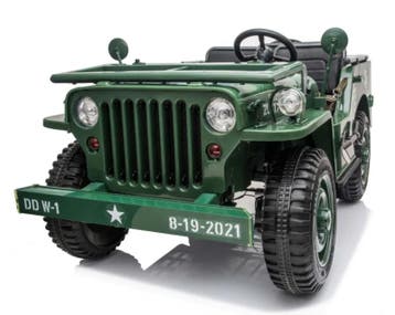 24V Jeep Army, Willys jeep, 3 zitplaatsen, Kinderen en Baby's, Ophalen of Verzenden, Nieuw