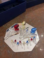 Figurine - Bouquet de tulipes en cristal sur socle miroir