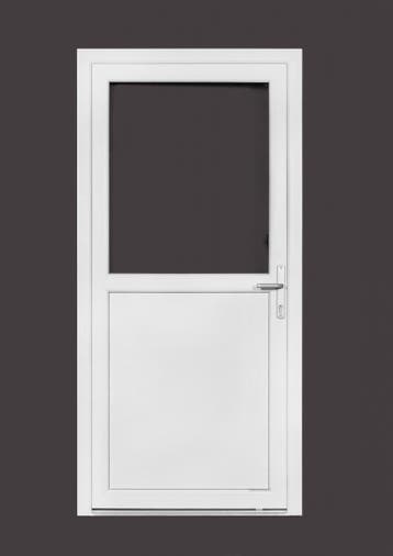 Deur wit 1/2 glas Basic b85 x h185 cm L, 80 tot 100 cm, Minder dan 200 cm, Nieuw, Ophalen of Verzenden
