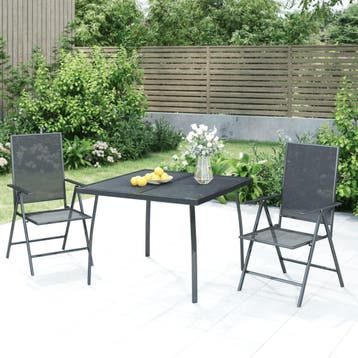 vidaXL 3-delige Tuinset staal antracietkleurig, Verzenden, Nieuw, Tuinset