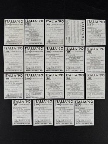1990 Panini Italia 90 World Cup, Sverige: complete team