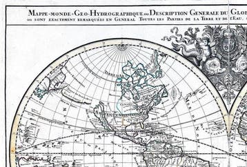 Planisfero - .; H. Jaillot - Mappe-Monde Geo-Hydrographique, Boeken, Atlassen en Landkaarten, Nieuw