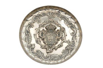 19th century - Plateau plat - Argent 800 - ARMOIRIES ROYALES