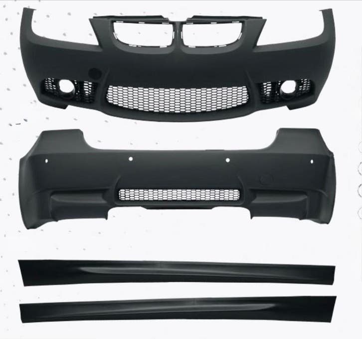 BMW E90 05-08 M3-stijl bodykit – 4-uitlaat + sideskirts, Autos : Pièces & Accessoires, Carrosserie & Tôlerie