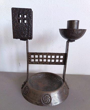 Art Deco / Arts and Crafts table candlestick and matchstick