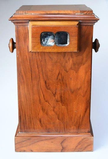 Vis-à-Vis Tafel-Stereoscoop voor 2 Personen + Grote Set van