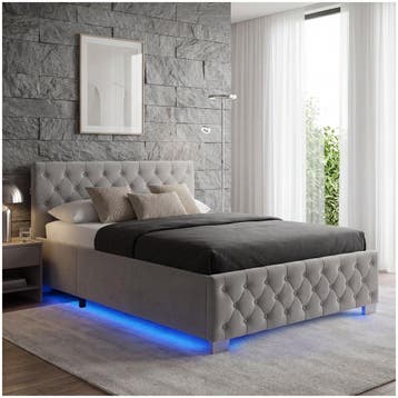 Beddenset gestoffeerd bed met matras, Verzenden, Nieuw