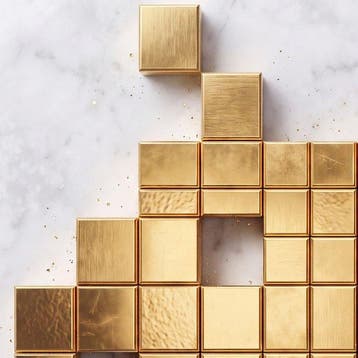 Kleury.art - [XL MATTE PAPER] Gold Invader on White, Nieuw