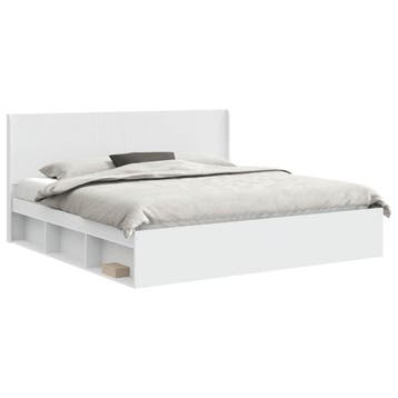 vidaXL Bedframe met opbergruimte en hoofdbord Wit 200 x 200, Huis en Inrichting, Slaapkamer | Bedden, Verzenden, Nieuw