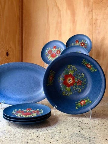 Eetservies (14) - Keramiek - Vintage jaren zeventig