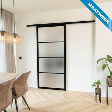 Stalen Schuifdeur met koofsysteem 4 Vlaks Maatwerk Kanaalgla, Doe-het-zelf en Bouw, Raamkozijnen en Schuifdeuren, Nieuw, Metaal
