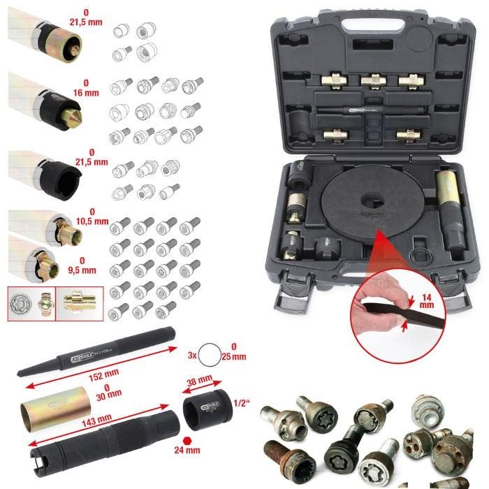 KS Tools Slotbouten Demontage Kit 15-delig, Auto diversen, Autogereedschap, Nieuw, Verzenden