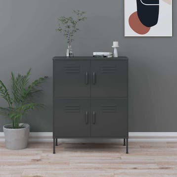 vidaXL Opbergkast 80x35x101,5 cm staal antracietkleurig, Verzenden