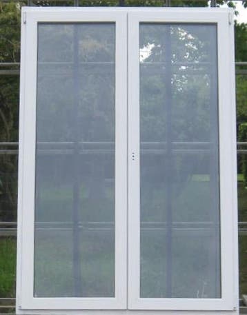 pvc terrasraam , chassis , raam 150 x 218 wit / agaatgrijs, Bricolage & Construction, Ophalen of Verzenden, Deurkozijn