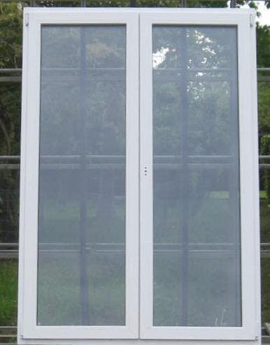 pvc terrasraam , chassis , raam 150 x 218 wit / agaatgrijs, Doe-het-zelf en Bouw, Raamkozijnen en Schuifdeuren, Inclusief glas