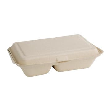 Maaltijddozen | 2 Compartimenten | Composteerbaar Bagasse |, Verzenden, Nieuw in verpakking