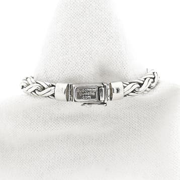 Zilveren Buddha to Buddha vossenstaart schakelarmband; Ka..., Ophalen of Verzenden, Gebruikt, Zilver, Zilver