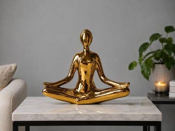 Statue, ceramic statue of Yoga Lady - 31 cm - Céramique