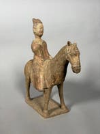 Chinois ancien, empire unifié des Tang Terre cuite cavalier