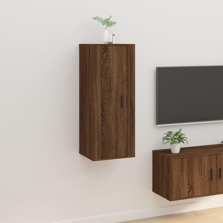 vidaXL Tv-wandmeubel 40x34,5x100 cm bruin eikenkleur, Huis en Inrichting, Kasten |Televisiemeubels, Nieuw, Verzenden
