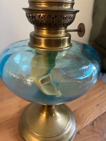 Lampe à pétrole - Laiton, Verre